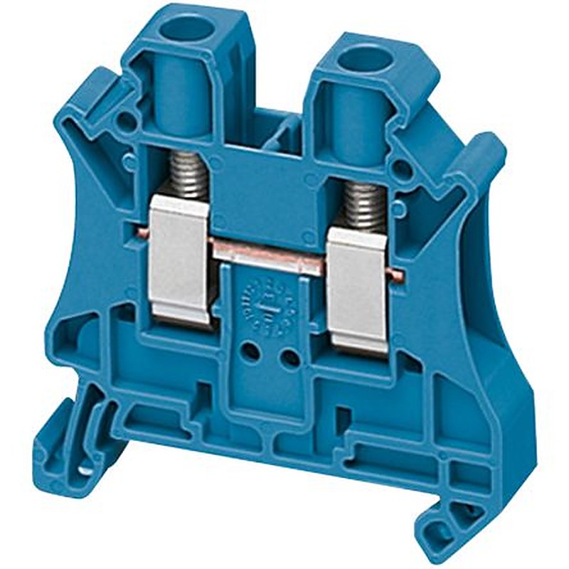 Schneider Electric NSYTRV62BL Linergy TR Series Feed Through Terminal Block Blue, 6mm², 1-Level, Screw, ATEX