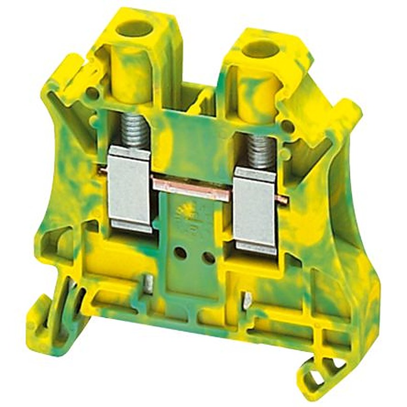 Schneider Electric 2-Way DIN Rail Earth Terminal Block, 6mm², 0.2mm², 10 mm² Wire, Screw, Polyamide 66 Housing, ATEX