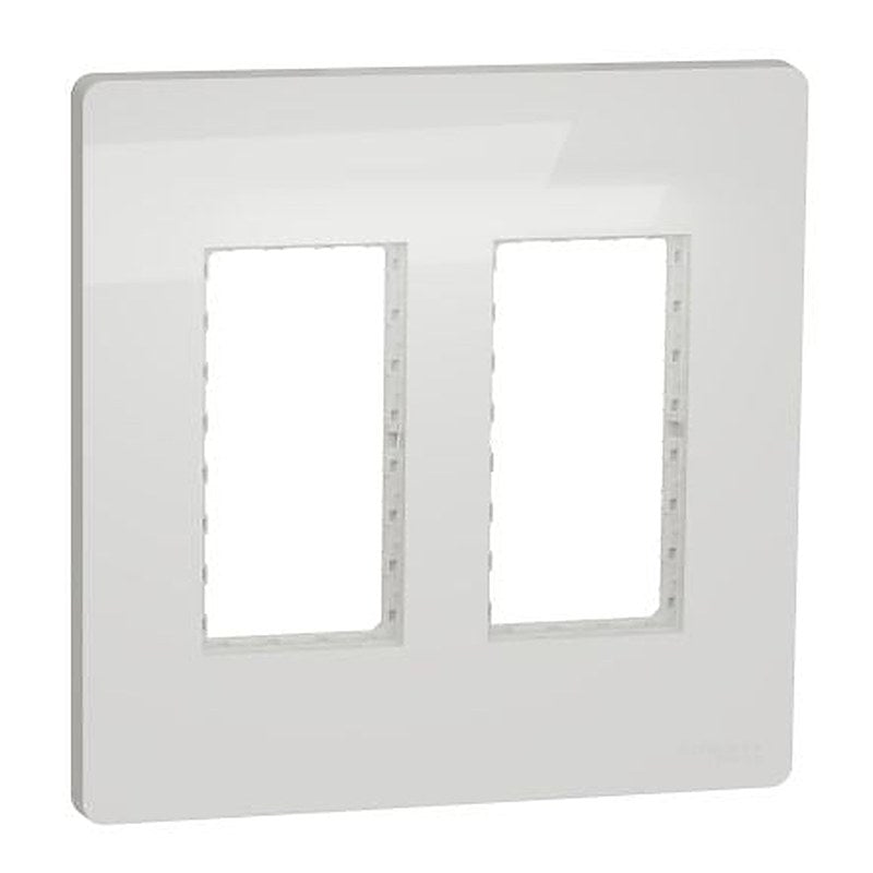 Schneider Electric White 2 Gang Cover Plate Thermoplastic Mounting Frame