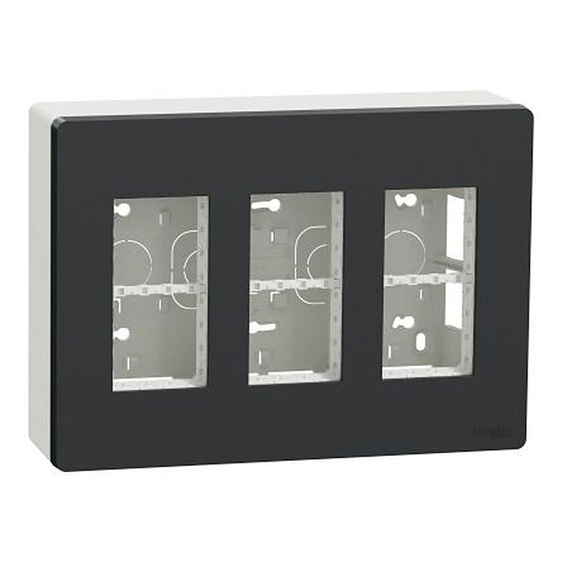 Schneider Electric Anthracite, 3 Gang, Unica