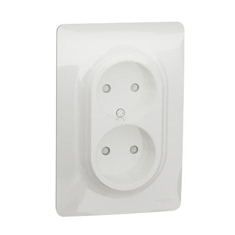 Schneider Electric, Unica IP4X White Socket, 2, Rated At 16A, 250V