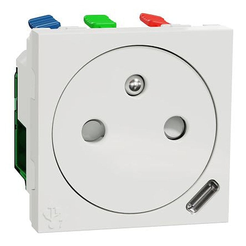 Schneider Electric Unica White 2 Gang Electrical Socket, 10A Indoor, USB Type C
