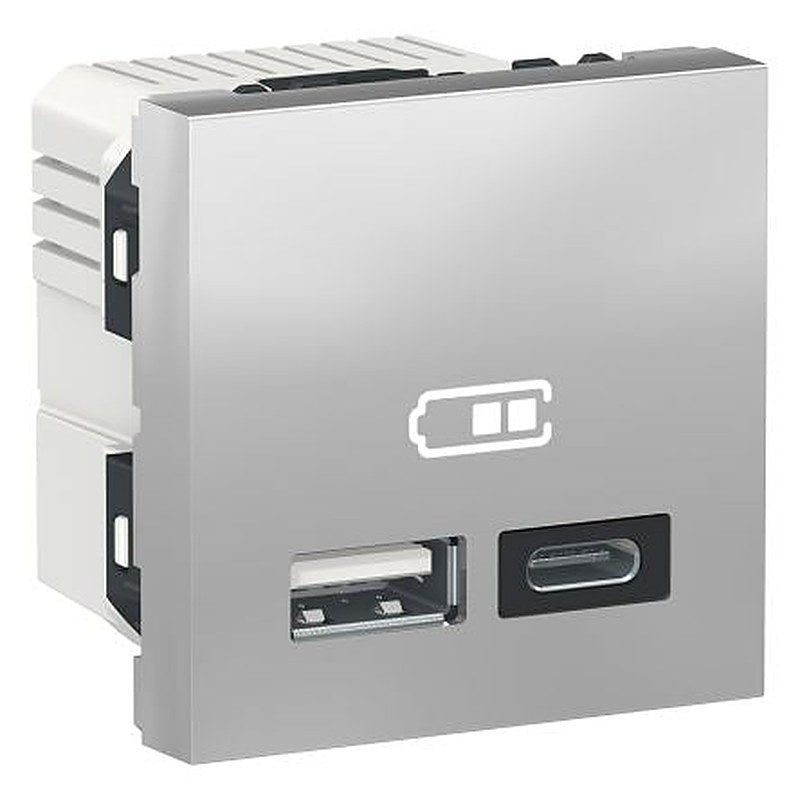 Schneider Electric Grey, 2 Gang, Unica