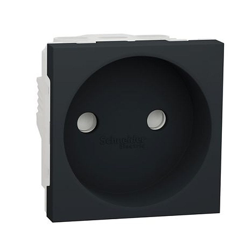 Schneider Electric New Unica Black, White Plug Socket, 16A