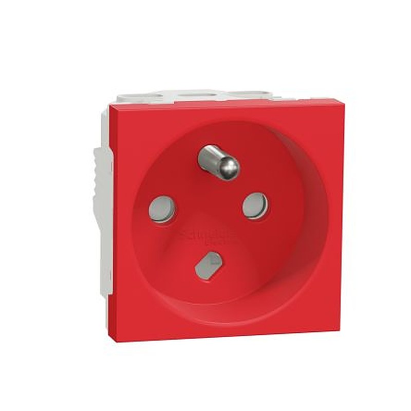 Schneider Electric, Unica IP3X Red Socket, 2P+PE, Rated At 16A, 250V
