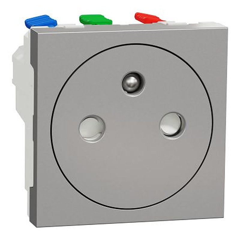 Schneider Electric, Unica IP4X Grey Light Switch, 2P+PE, Rated At 16A, 250V