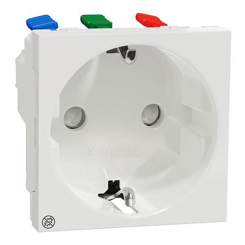 Schneider Electric, Unica IP21D White Socket, 2P+PE, Rated At 16A, 250V