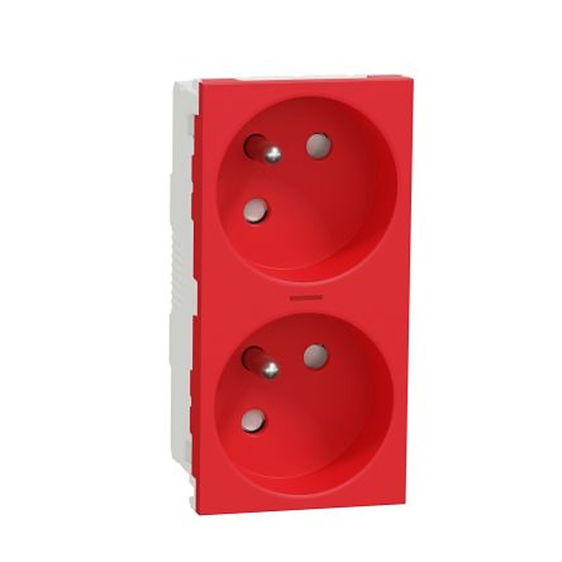 Schneider Electric, Unica IP3X Red Socket, 2P+PE, Rated At 16A, 250V