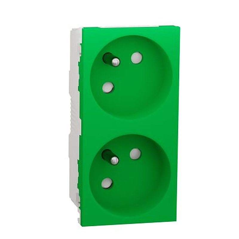 Schneider Electric, Unica IP3X Green Socket, 2P+PE, Rated At 16A, 250V