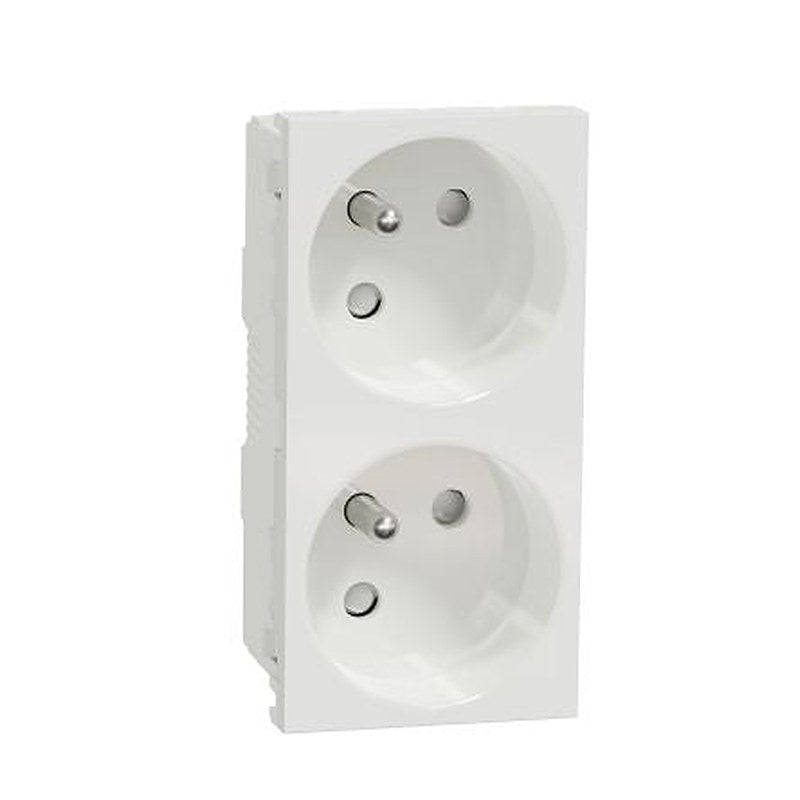 Schneider Electric White 2 Gang Power Socket, 16A Indoor, French 2P