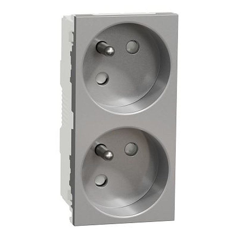 Schneider Electric, Unica IP3X Grey Light Switch, 2P+PE, Rated At 16A, 250V