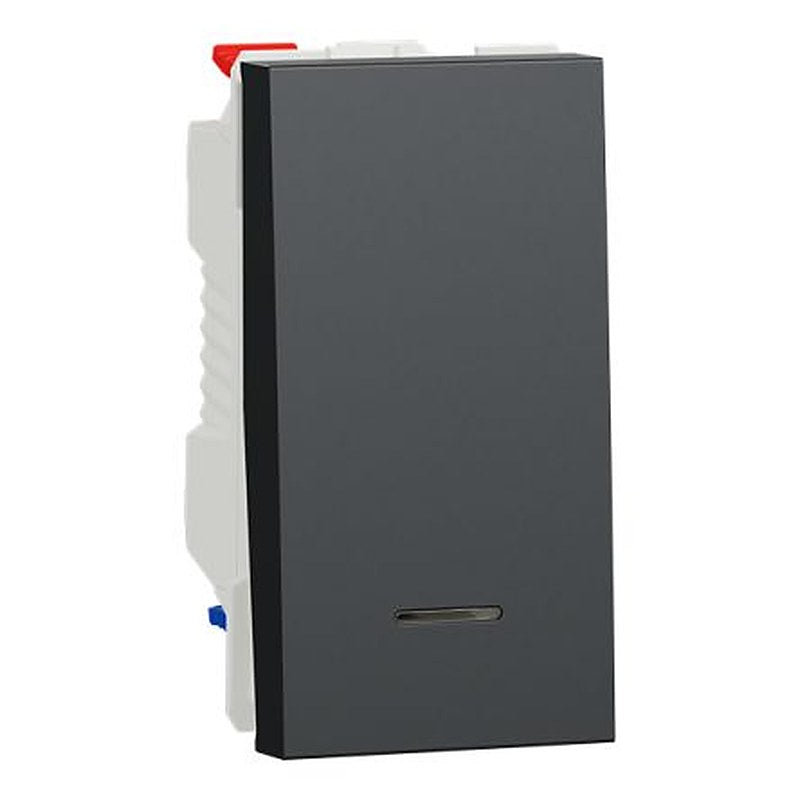 Schneider Electric Anthracite, 2 Way Rocker Light Switch, 1 Gang, New Unica