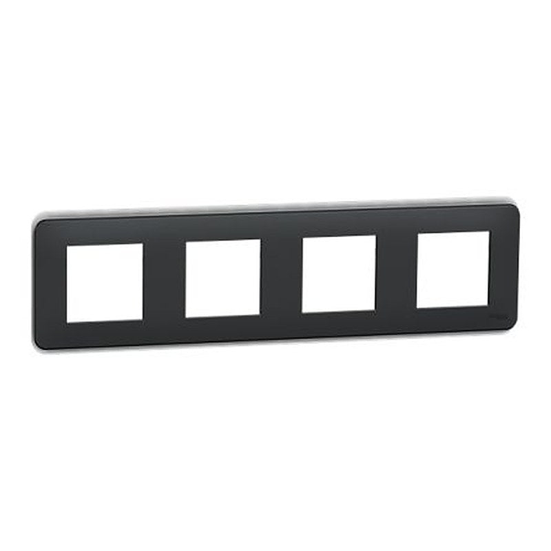 Schneider Electric Anthracite 4 Gang Cover Plate