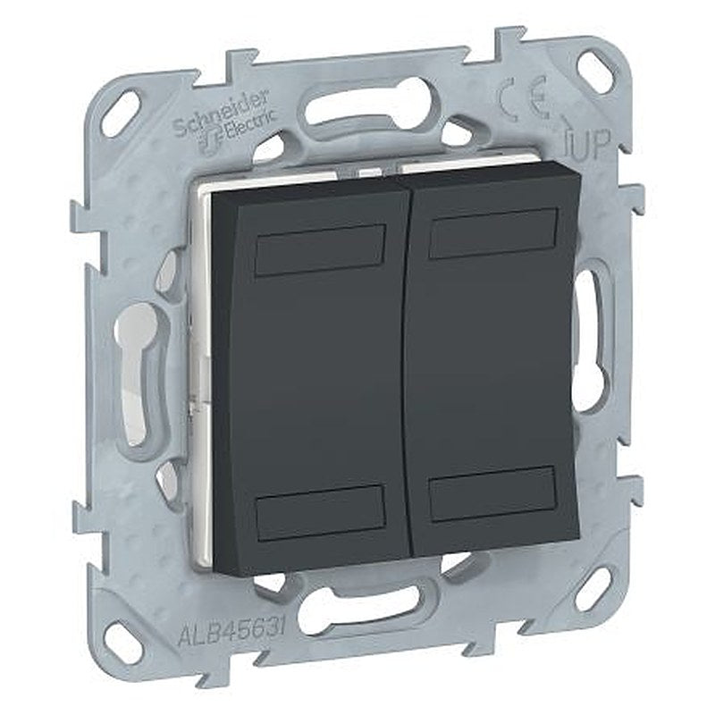 Schneider Electric KNX Series Push Button Switch, Panel, 22 mm Cutout, Blue LED, IP20 250 V ac