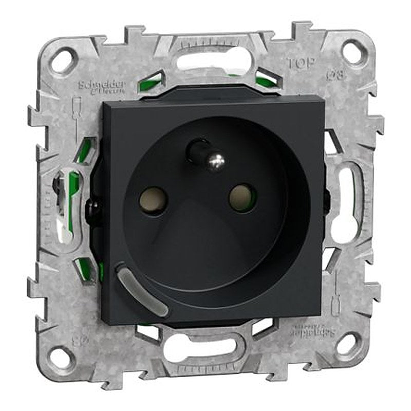 Schneider Electric NU55 Anthracite Plug Socket, 16A