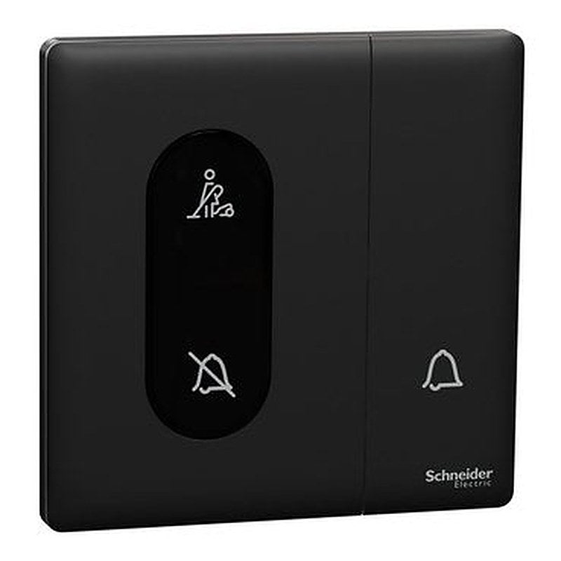 Bell press switch, Unica X, with DND and PCU symbol, jet black (Bell press switch Unica X) is a Schneider Electric product. Designed for reliable performance and long service life. Available across Iraq — contact us for pricing and delivery options.
