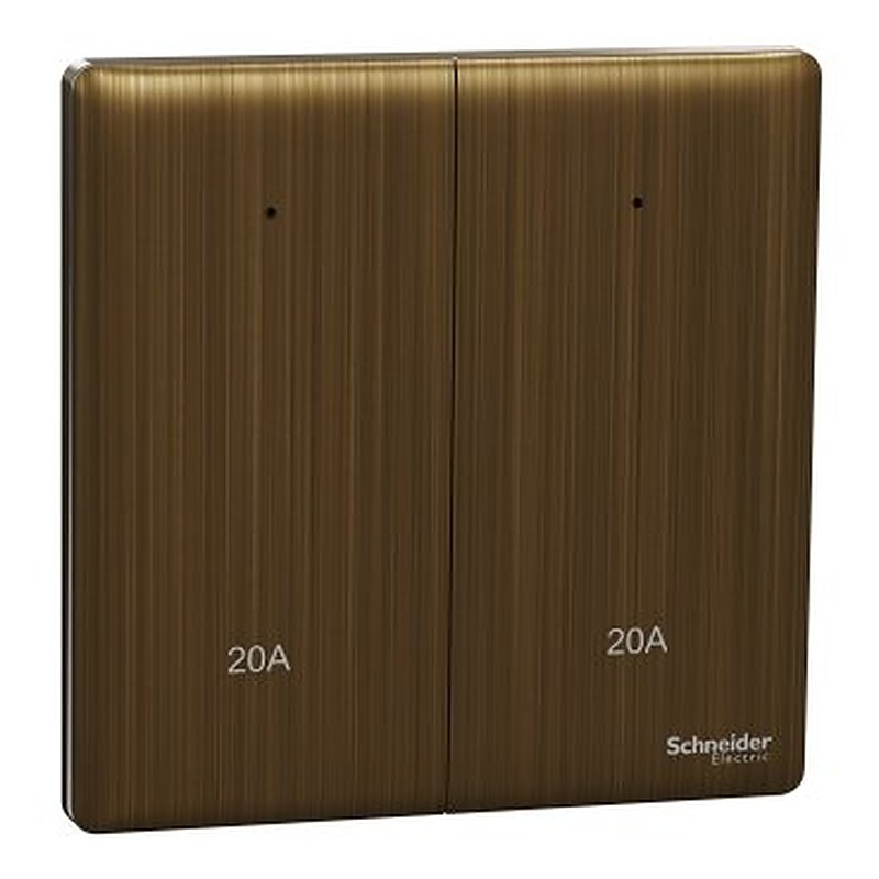 Switch, Unica X, 20A, 250V, 2 gangs, 2 pole, with LED, antique brass (Switch Unica X) is a Schneider Electric product. Designed for reliable performance and long service life. Available across Iraq — contact us for pricing and delivery options.