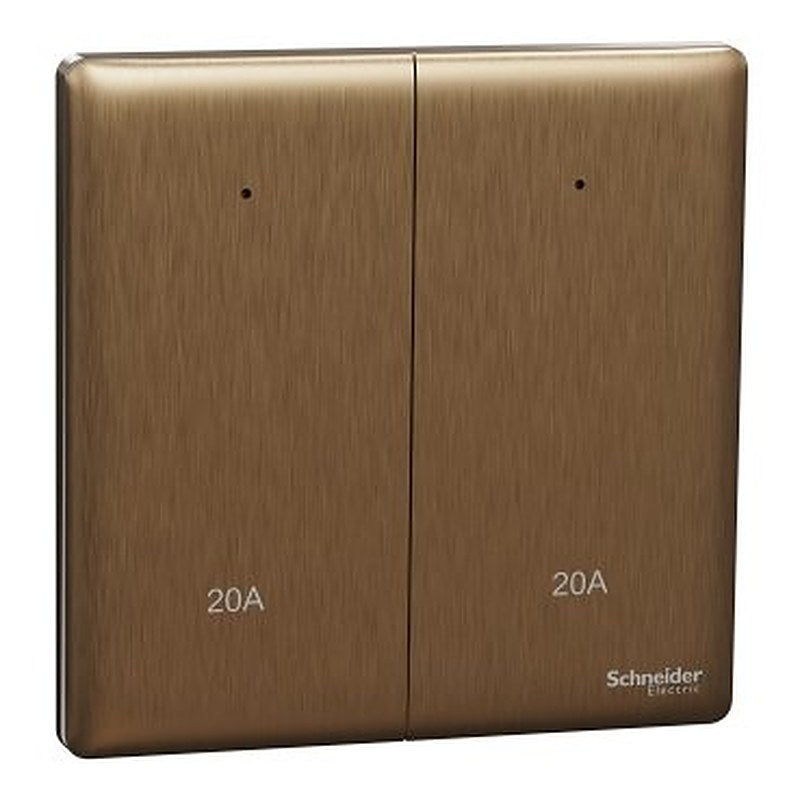 Switch, Unica X, 20A, 250V, 2 gangs, 2 pole, with LED, dark bronze (Switch Unica X) is a Schneider Electric product. Designed for reliable performance and long service life. Available across Iraq — contact us for pricing and delivery options.
