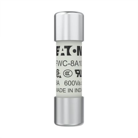 Eaton 8A F Ceramic Cartridge Fuse, 10 x 38 mm