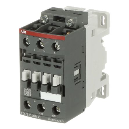 ABB AF Contactor, 130V, 48 V Coil, 3-Pole, 50 A, 22 kW 130V, 3 NO, 690V