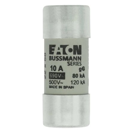 Eaton 10A Ceramic Cartridge Fuse, 22 x 58 mm