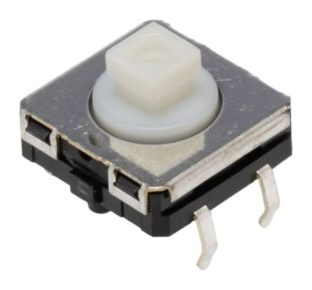 Omron IP67 Tactile Switch Plunger, 3.75 mm, SPST 50mA 24 V dc, Through Hole