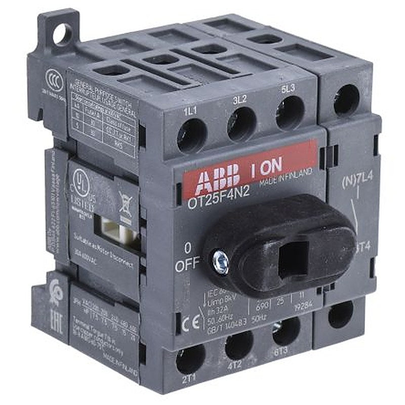 ABB 4-Pole Base Isolator Switch -, IP20, 25A, 560 kW