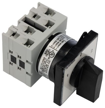 Lovato 3 Position 60 °, Short Black Handle Actuator 16 A