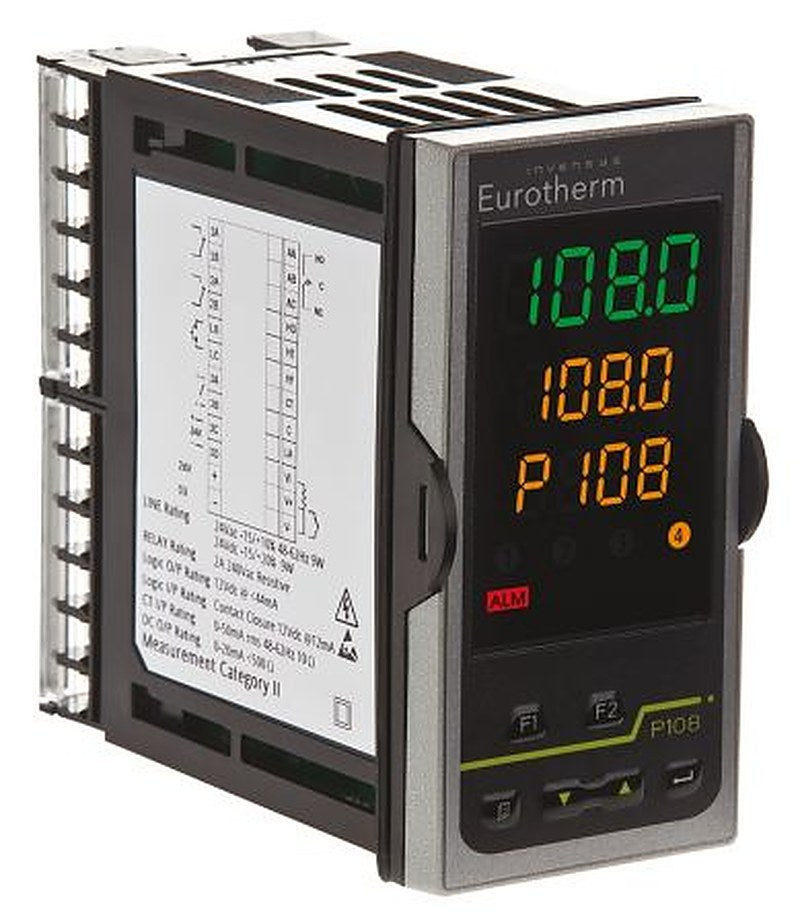 Eurotherm Piccolo P108 Panel PID Temperature Controller 2 Input, 2 Output Relay 264V ac On-Off