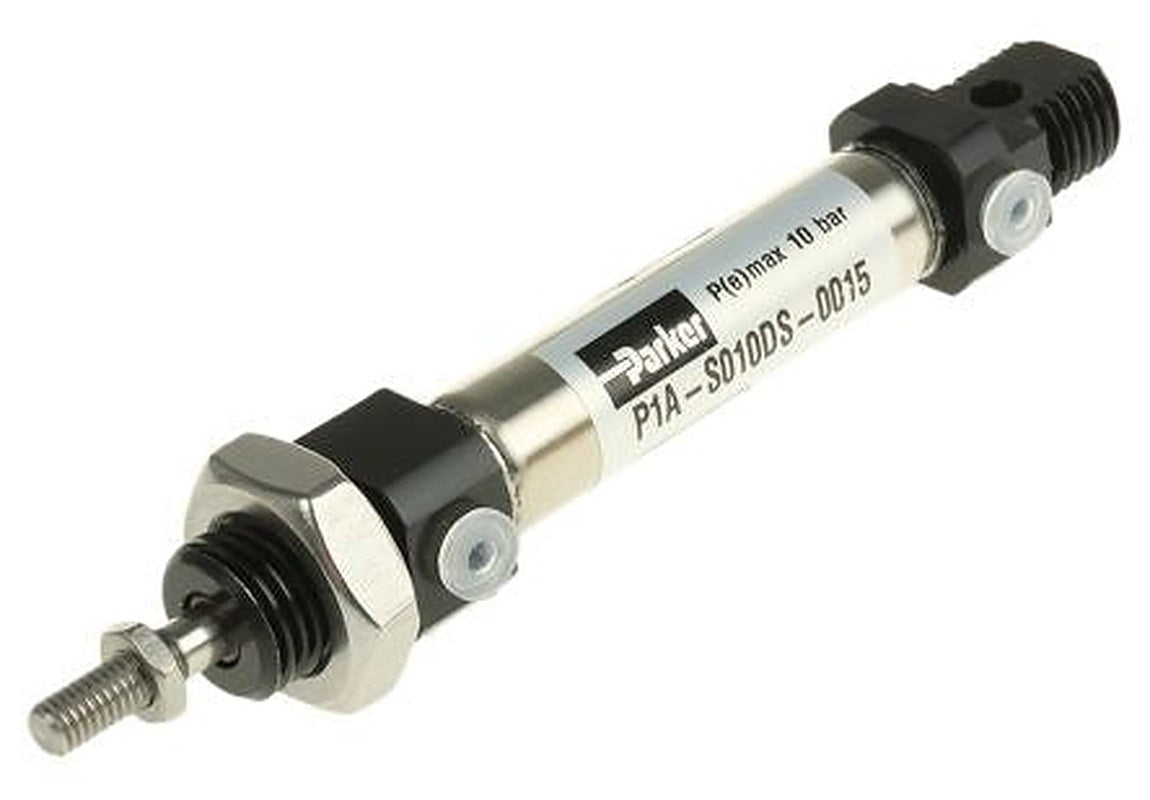Parker 15 mm Pneumatic Piston Rod Cylinder - P1A Series, Double Acting Acting