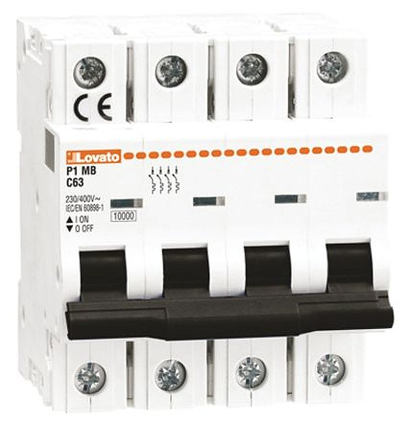 Lovato Modulo Modulo Miniature Circuit Breaker, 4-Pole, 1A, Type B, 400V ac AC, 10 kA Breaking Capacity