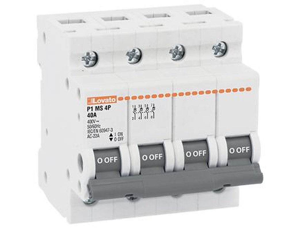 Lovato 4-Pole DIN Rail Switch Disconnector -, IP20, IP65, 100A