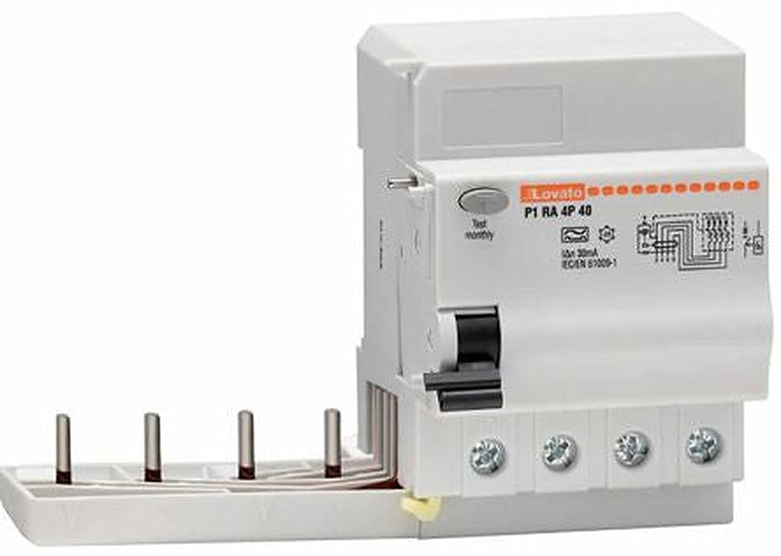 Lovato P1RA Series Residual Current Circuit Breaker, 40A, 4-Pole, 30 mA, Type A 400V ac