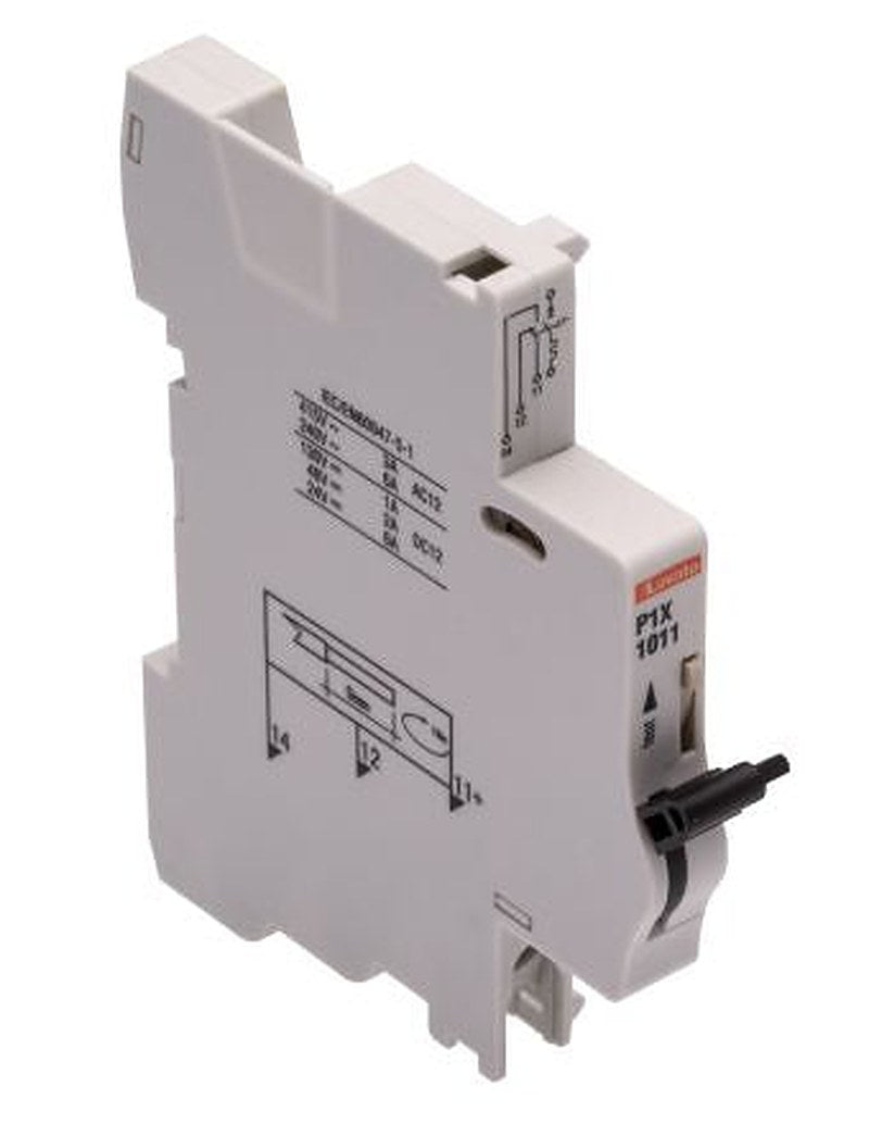 Lovato Auxiliary Contact, 1 Contact, 1 CO, P1, DIN Rail, 6 A, 230V, 400 V, P1X1011