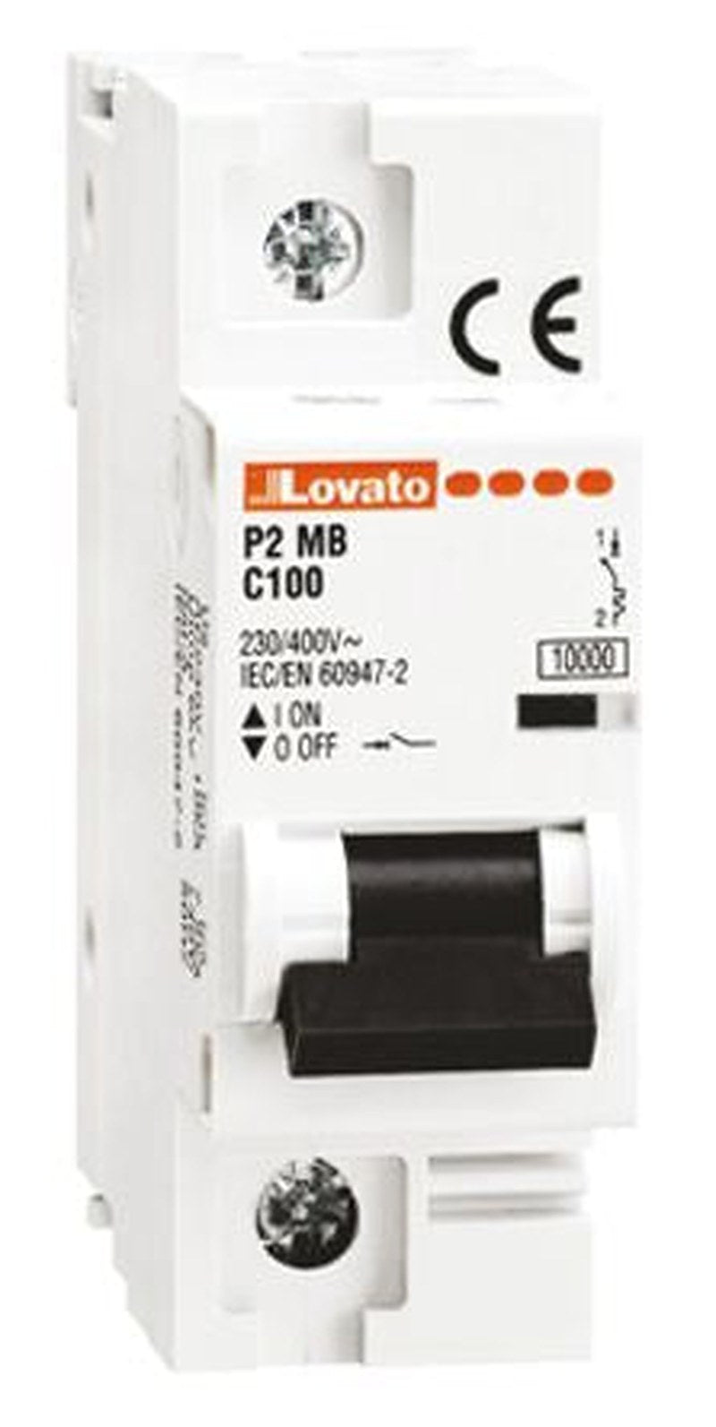 Lovato Modulo P2MB Miniature Circuit Breaker, 1-Pole, 100A, Type C, 230V ac AC, 60 V dc DC, 10 kA Breaking Capacity