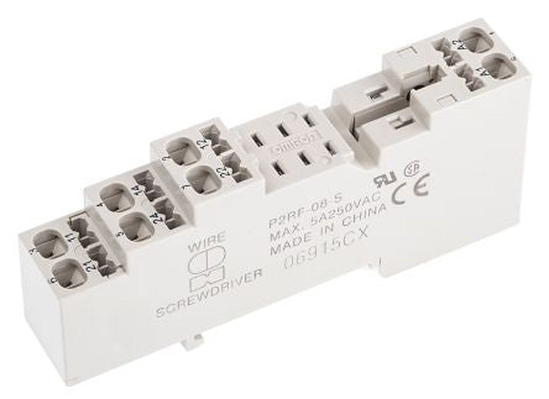 Omron 8 Way 250V ac DIN Rail Relay Socket, for use with G2R-2-S Series
