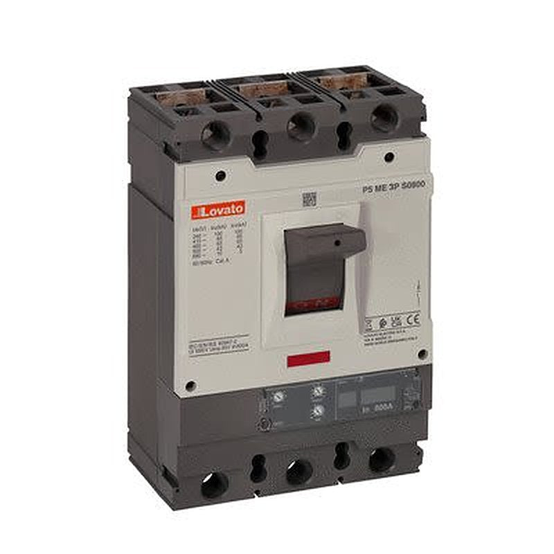 Lovato, 320 to 800 A, P5ME Circuit Breaker 3-Pole 800A, Breaking Capacity 65 kA, Vertical
