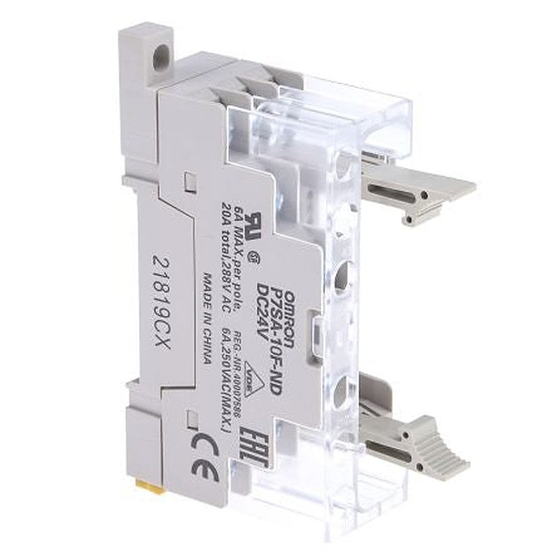 Omron P7SA 10 Way 24V dc DIN Rail Relay Socket, for use with G7SA Series