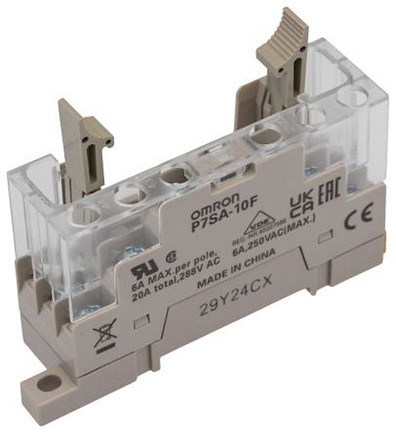 Omron P7SA 10 Way 24V DIN Rail Module, for use with 4 Pole Relays