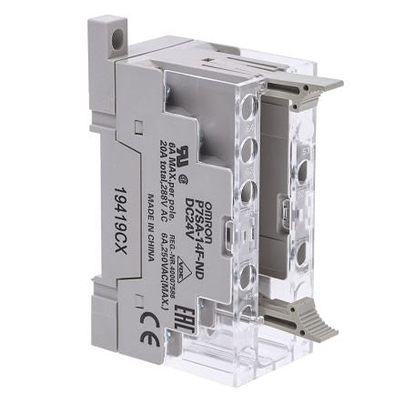 Omron P7SA 14 Way 24V dc DIN Rail Relay Socket, for use with G7SA Series