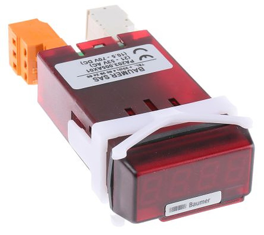 Baumer PA203 LED Digital Panel Multifunction Meter for Voltage, Current, 45 mm x 22.5 mm