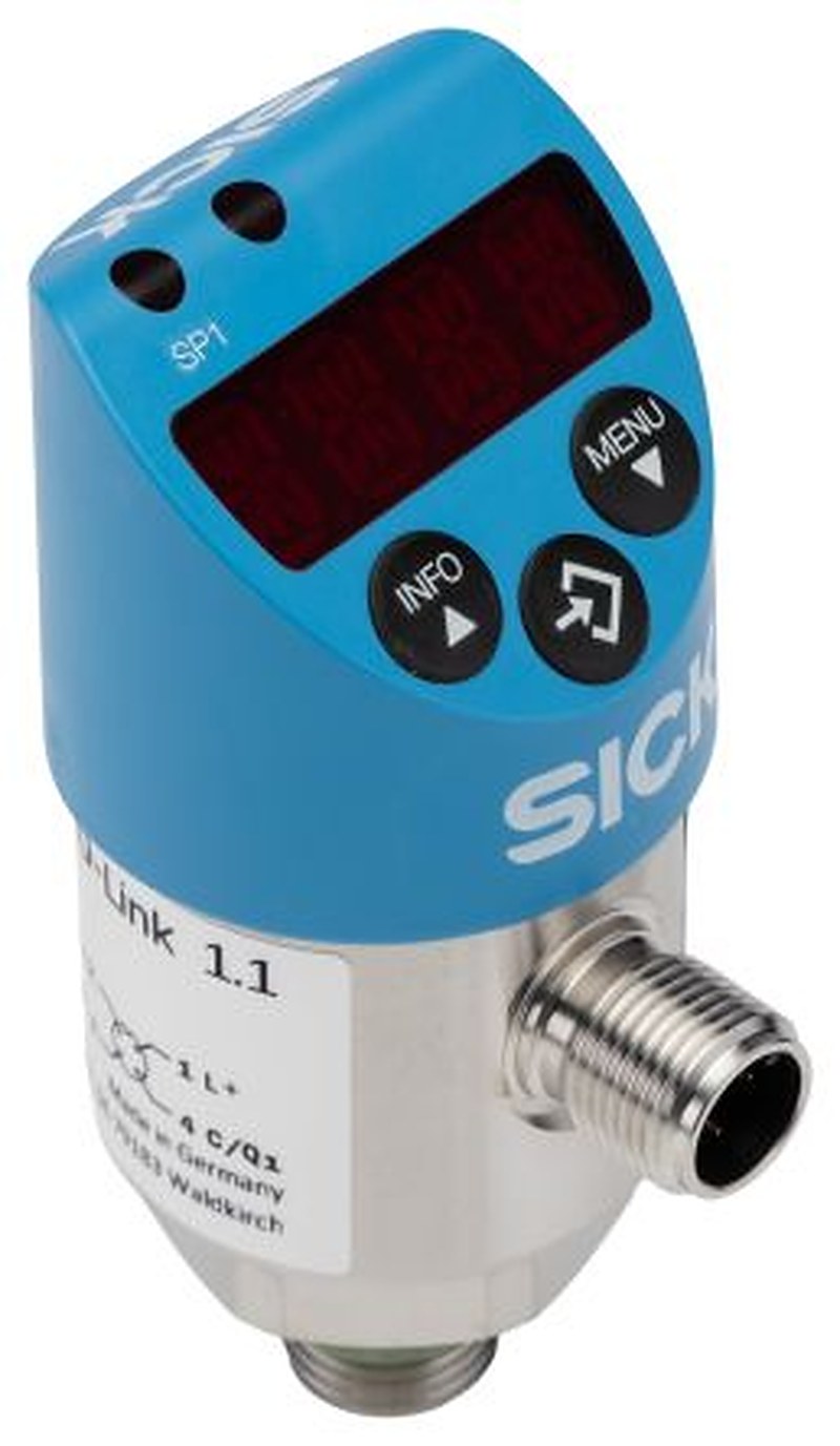 SICK PBS Plus Series Pressure Sensor, IO-Link Output 0 bar 10 bar, Gauge Reading