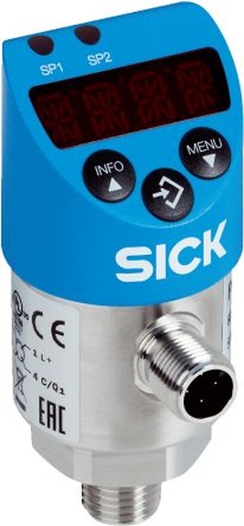 SICK PBS2 Series Pressure Sensor, NPN/PNP Output 0 bar 16 bar, Gauge Reading