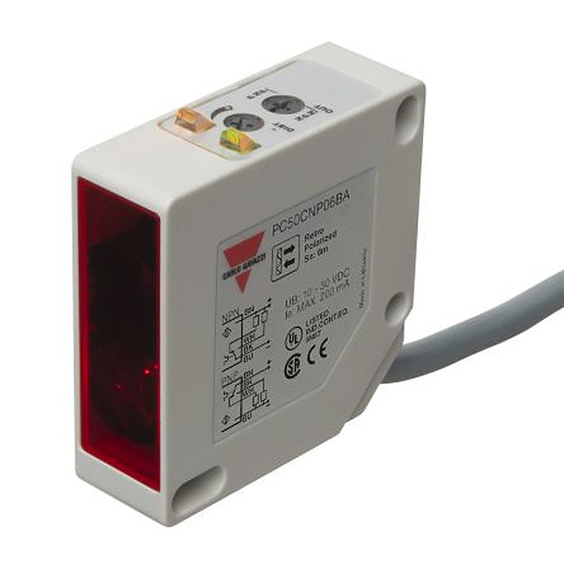 Carlo Gavazzi Polarised Retroreflective Photoelectric Sensor, Rectangular Sensor
