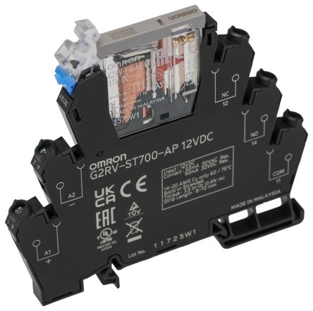 Omron G2RV-ST Series Electromechanical Interface Relay, DIN Rail, 12V dc Coil, SPDT, 27.9mA