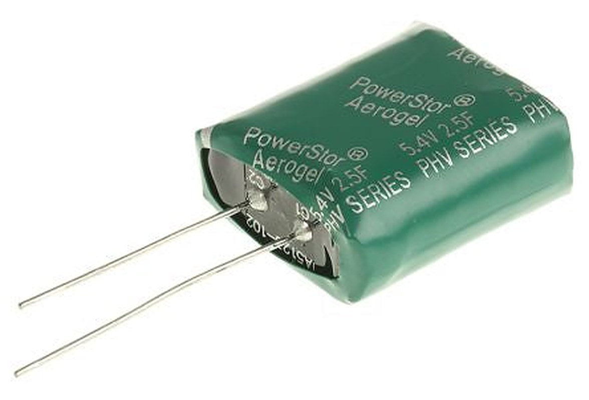 Eaton 2.5 F Supercapacitor -10 to 30 % Tolerance, Supercap PHV 5.4V dc, Through Hole