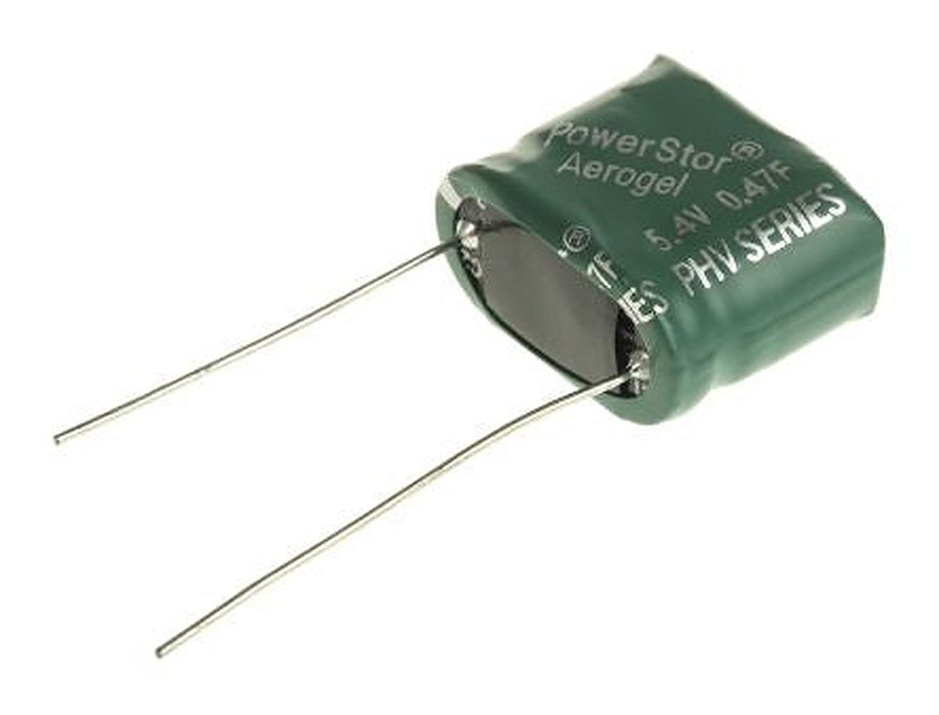 Eaton 0.47 F Supercapacitor -10 to 30 % Tolerance, Supercap PHV 5.4V dc, Through Hole