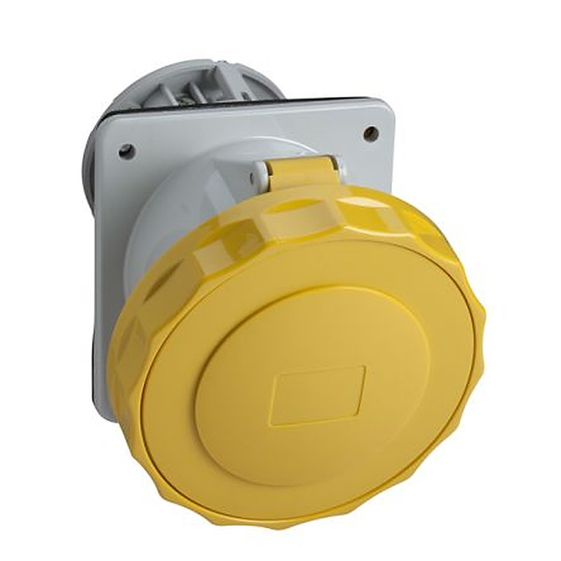Schneider Electric, PKF16F713 IP67 Grey Panel Mount Mount 3P+N+PE Straight Industrial Power Connector, 16A, 415V Phase