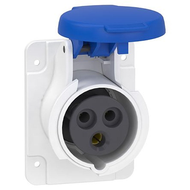 Schneider Electric, PKF16G423 IP44 Grey Panel Mount Mount 3P+N+PE Straight Industrial Power Connector, 16A, 415V Phase
