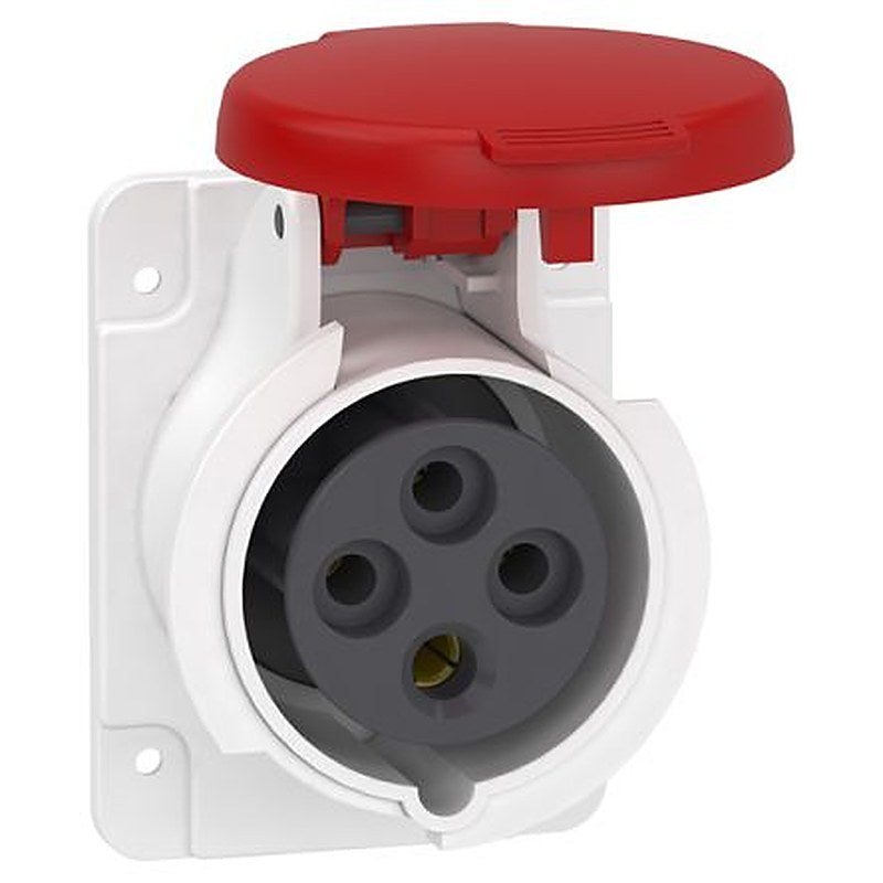 Schneider Electric, PKF16 IP44 Grey Panel Mount Mount 3P+PE Straight Industrial Power Connector, 16A, 415V
